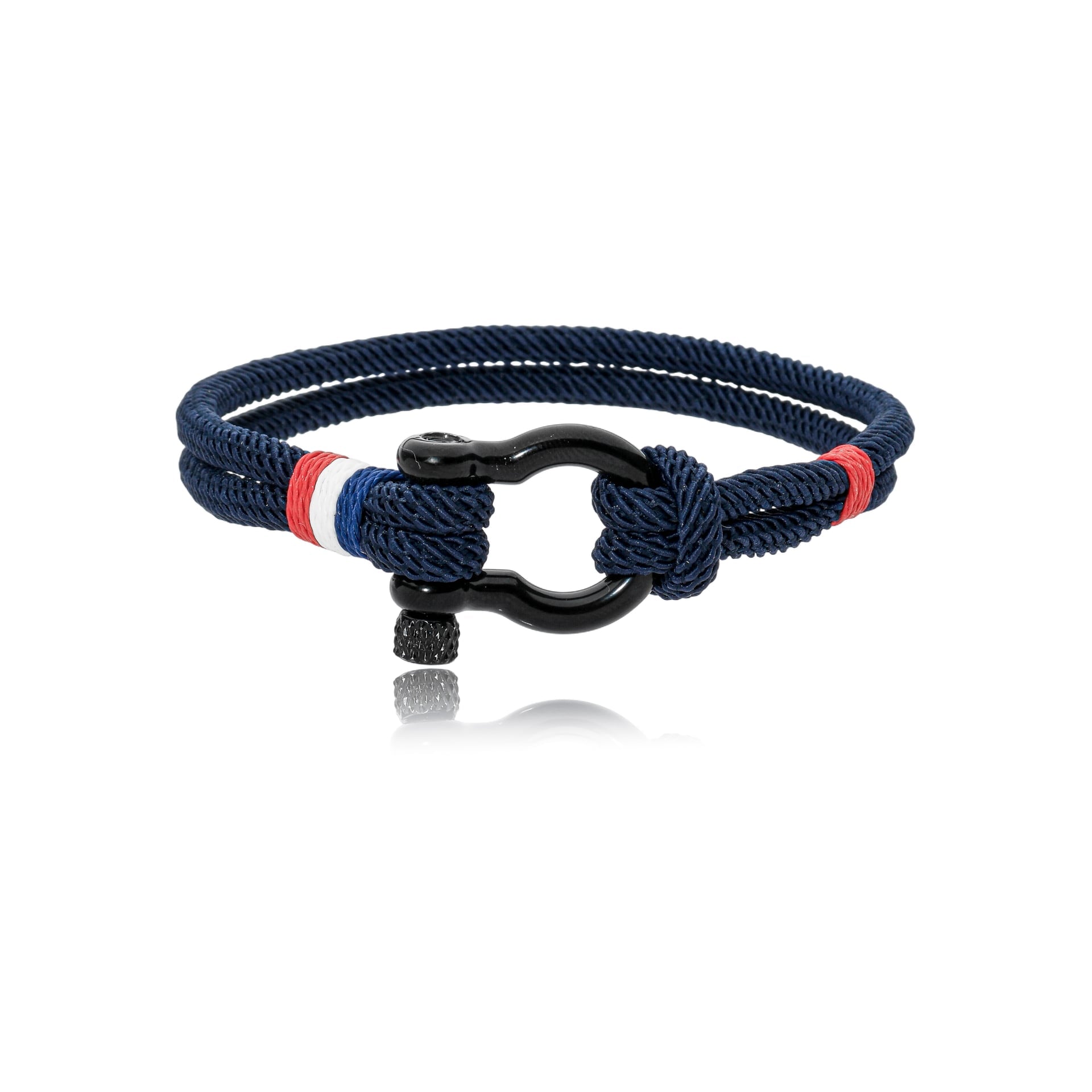 Pulseira Corda Náutica Azul Marinho com Fecho Manilha
