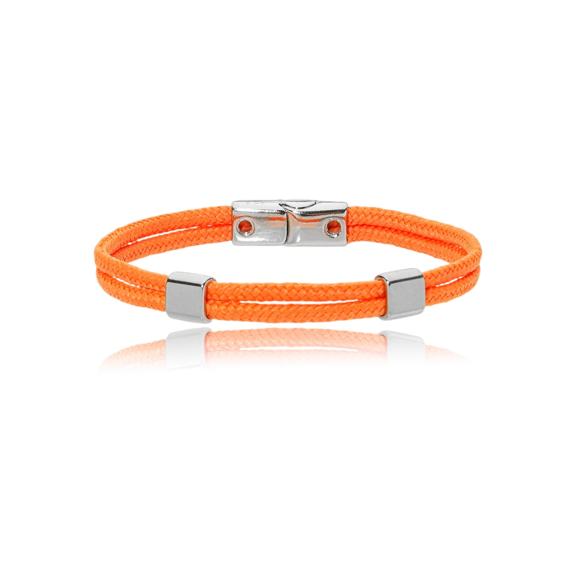 Pulseira Corda Náutica Laranja com Tiras Duplas