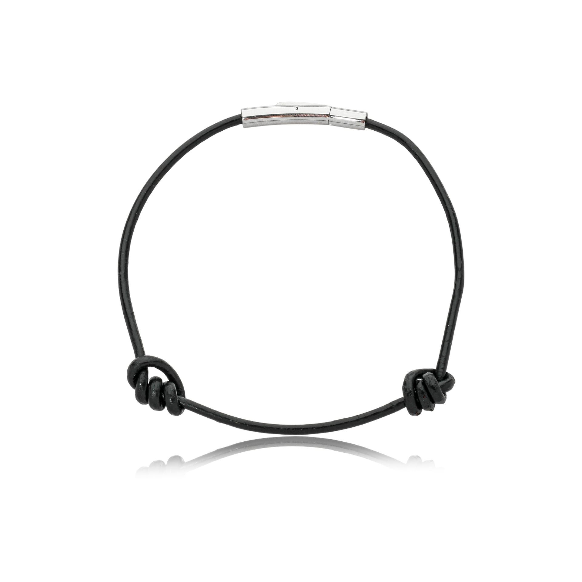 Pulseira Silicone Preta Nó Duplo