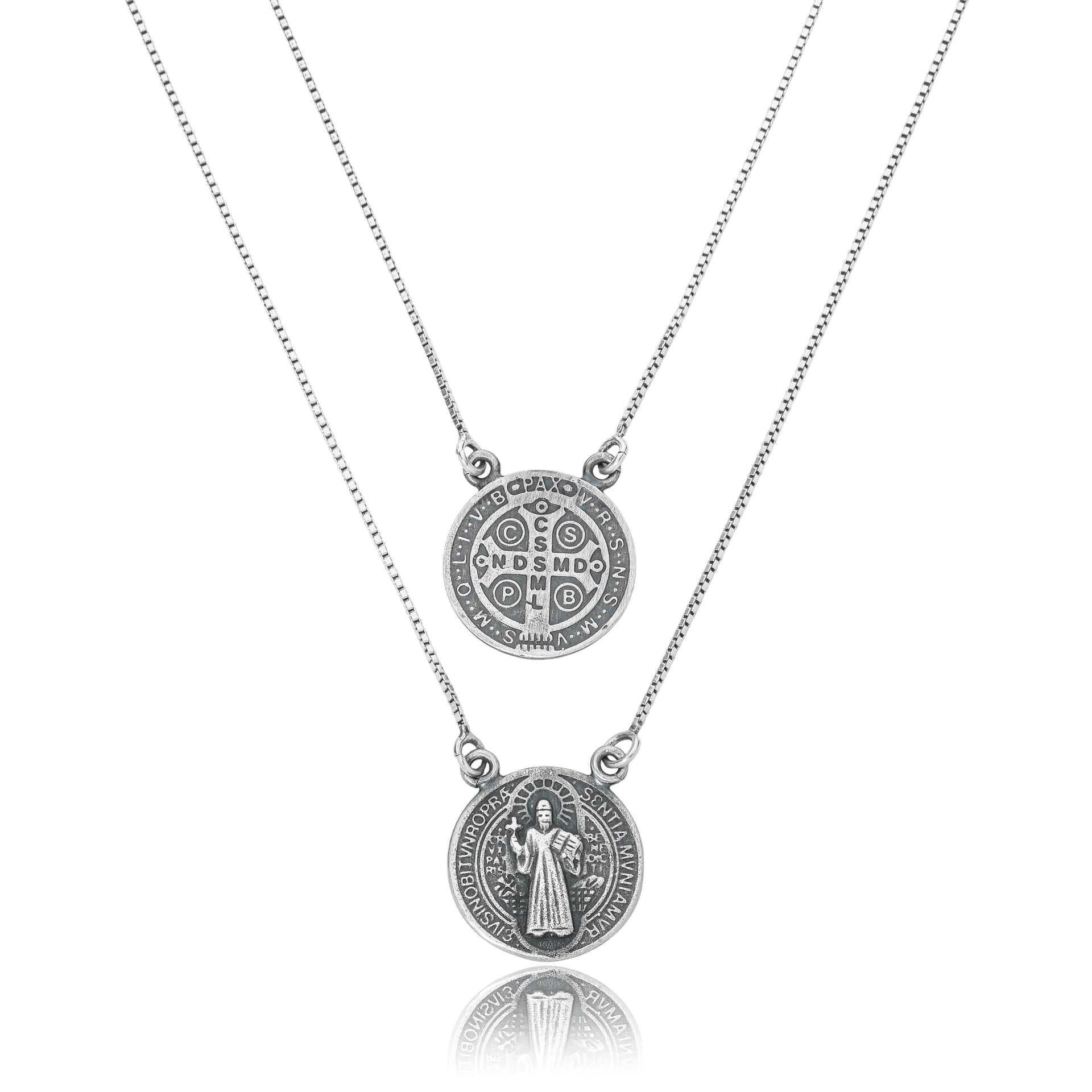 Escapulário de Prata 925 - Medalha de São Bento