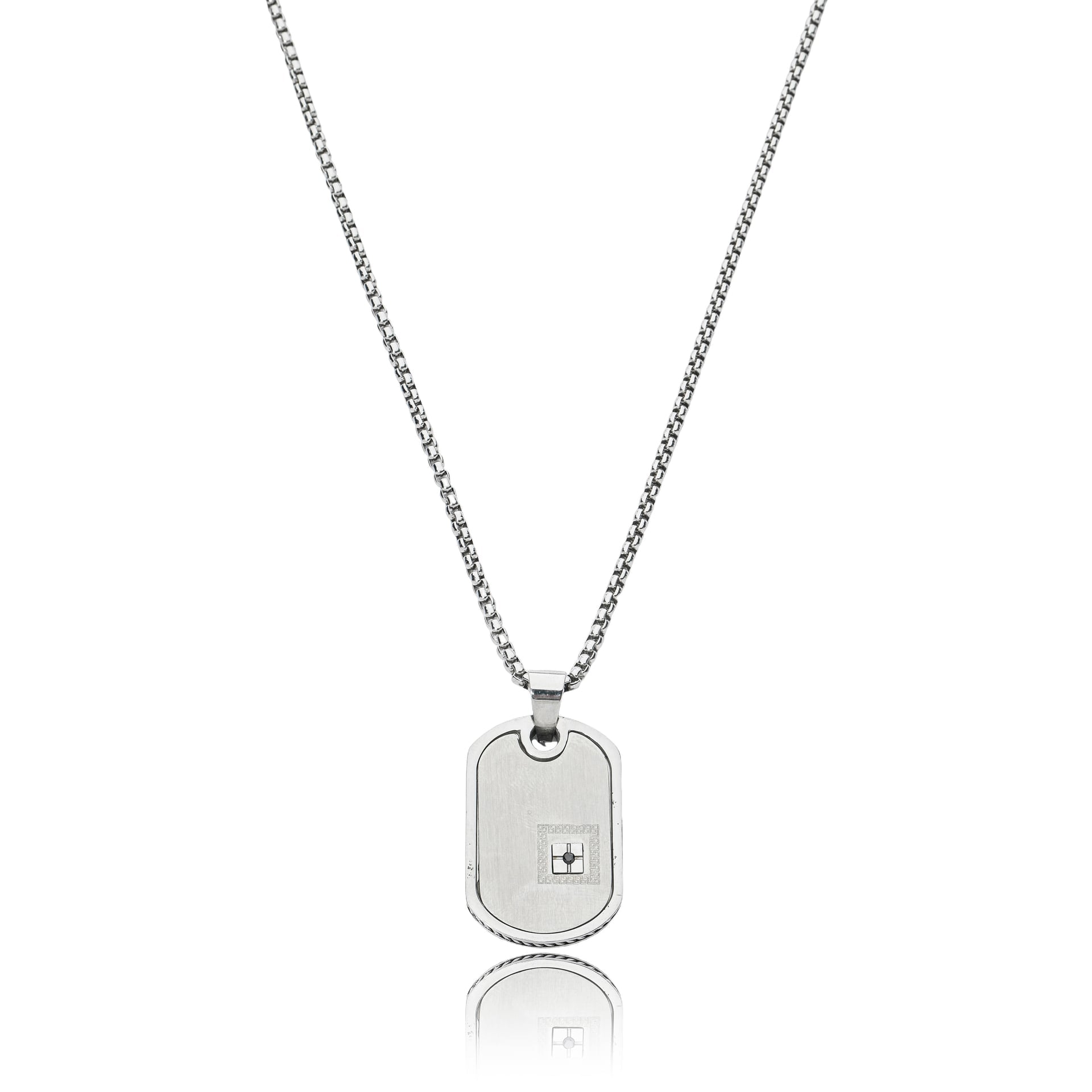 Colar de Aço Dog Tag com Emblema