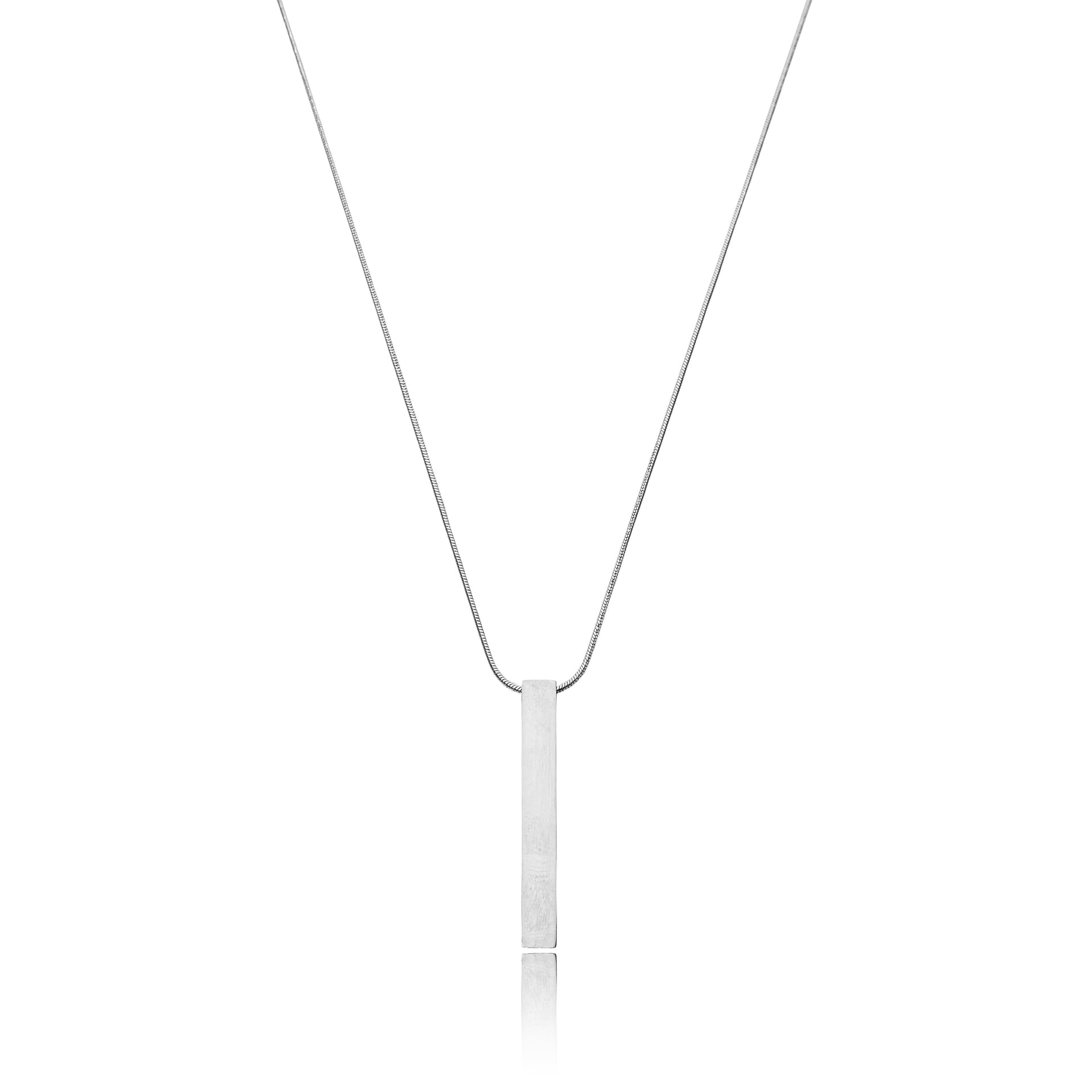Colar de Aço com Pingente Barra Acetinada